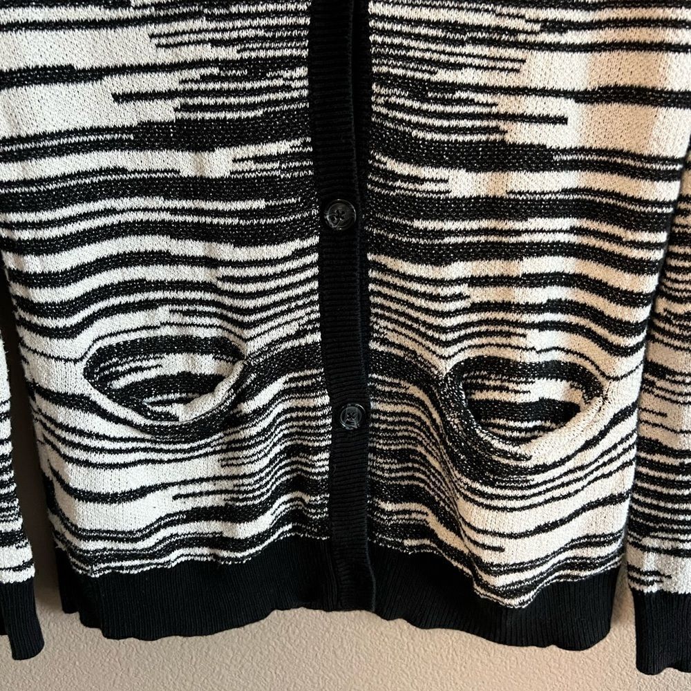 Anthropologie Button Front Striped Cardigan - Picture 4 of 7